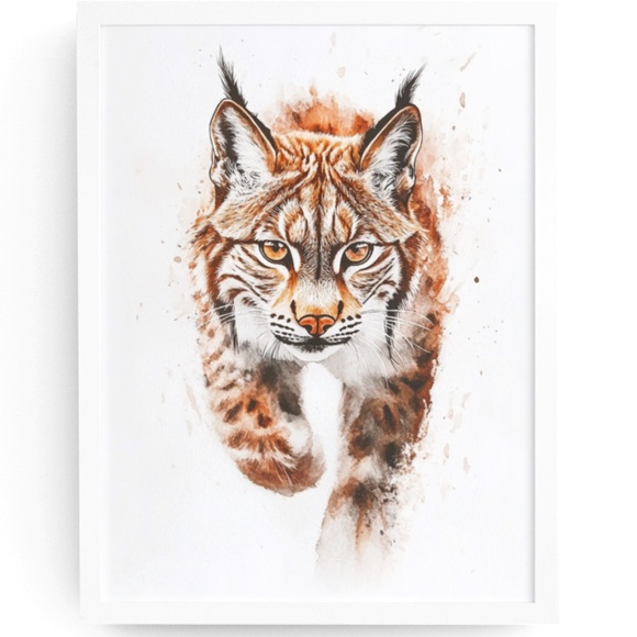 Creative Path Studios Other - Watercolor Lynx Portrait Wall Art Illustration Print Poster Unframed